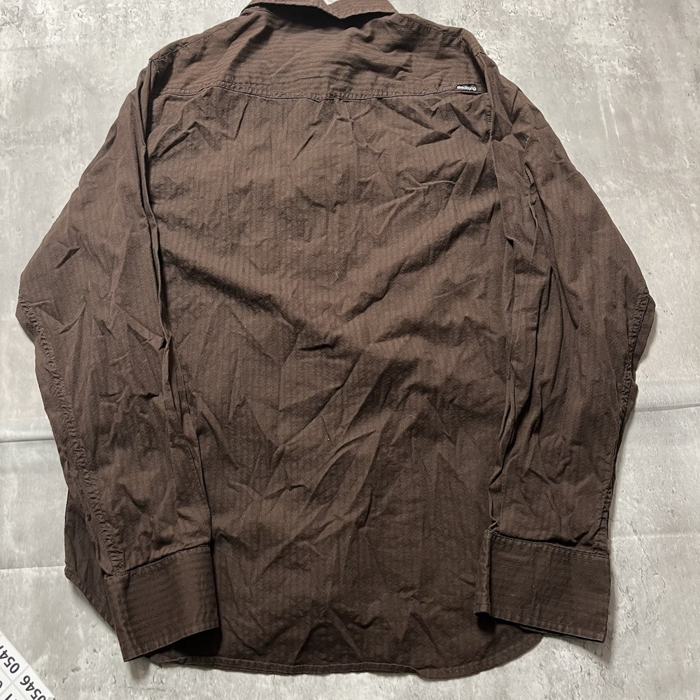 Billabong Men's Button Down Long Sleeve Shirt Size XL Brown Striped - Picture 6 of 8